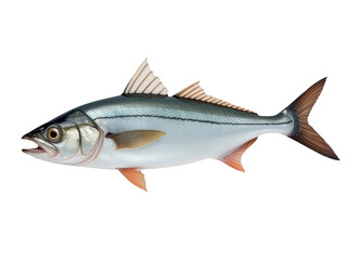 Obraz premium A fish swimming on a white surface, perfect for various underwater or nature-themed designs