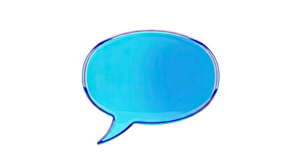 Fototapeta premium 3D Blue Glass Speech Bubble Icon