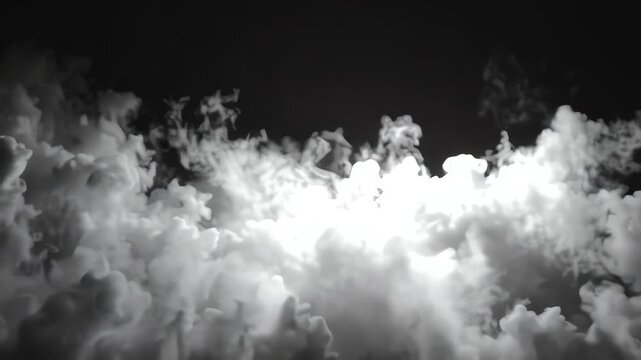 Cloud Burst Over dark Ocean Rolling In