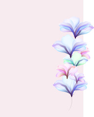 Obraz premium Flowers leaves background illustration art watercolor print art vector 