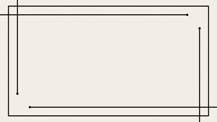 Black Geometric Line Frame on Soft Beige Background with Copy Space. Modern Minimalist Design Ideal for Branding, Posters, Presentations, Social Media and Editorial Layouts.