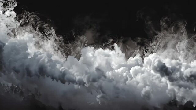 Cloudy Vapor Moving in Dark Studio Fog