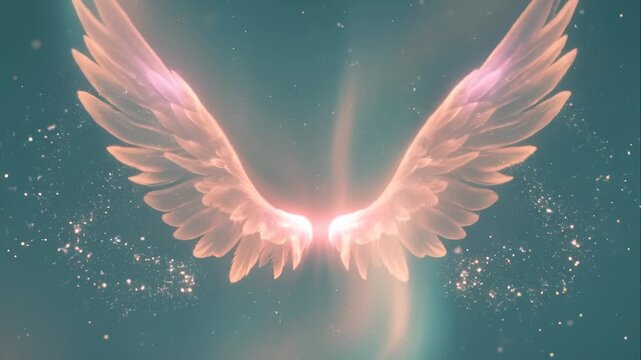 Angel Wings Unfold With a Bright Mystical Glow