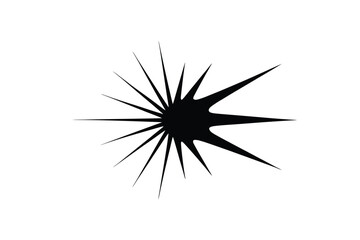 Obraz premium A simple black starburst shape isolated on a plain white background
