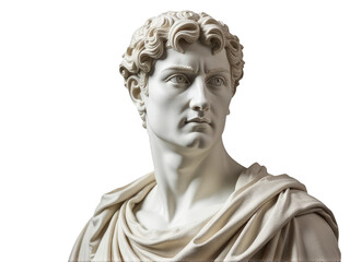 A statue of a man with curly hair, perfect for decorative or artistic purposes