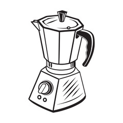 Blender Kitchen Appliance Line Art Illustration