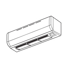 Wall Mounted Air Conditioner Indoor Unit Line Art Illustration