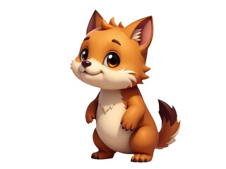 Fototapeta premium A fox stands upright on its hind legs, ready for adventure