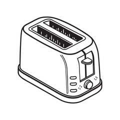 Toaster Kitchen Appliance Outline Vector Illustration