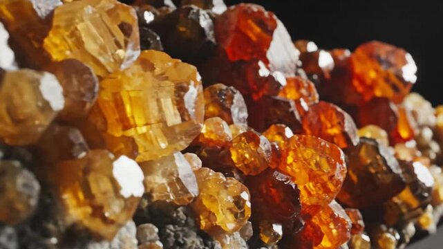 Close Up of Orange Sphalerite Crystals