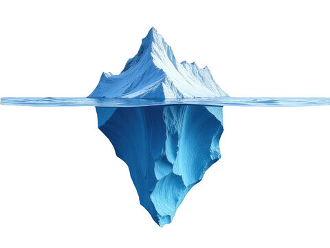 A large iceberg floating in the open sea