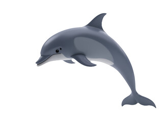 Obraz premium A colorful illustration of a playful dolphin jumping out of the water