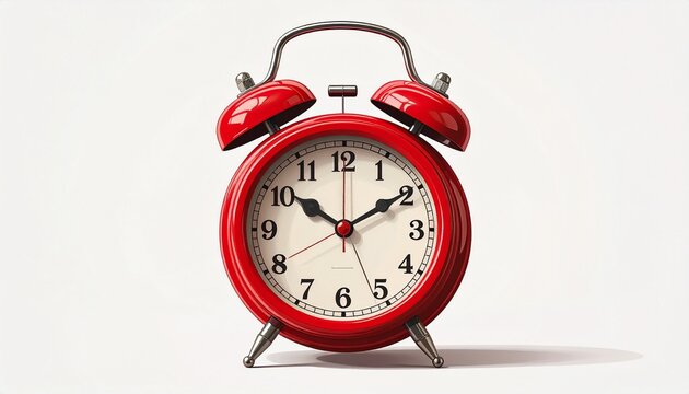 赤いツインベルの目覚まし時計と時間管理のイメージ