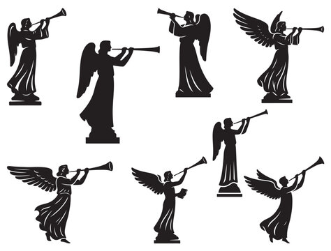 ANGEL MORONI WITH TRUMPET SILHOUETTE