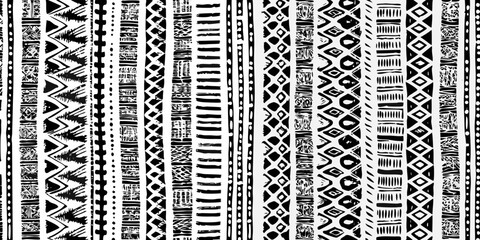 Striking black and white geometric patterns create a bold and artistic background