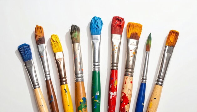 Pinsel mit bunten Pinselborsten