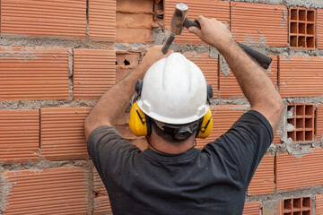 Constructions laborer at work