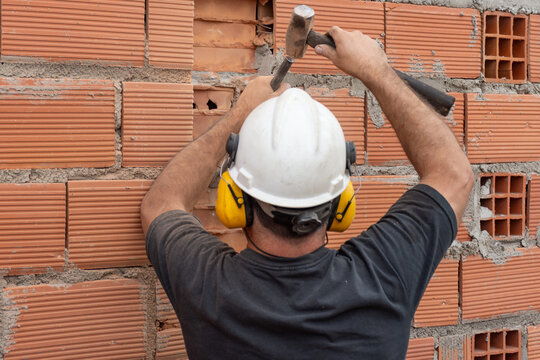 Constructions laborer at work