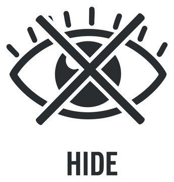 A prohibition symbol with an eye crossed out in black and white vector style, suitable for privacy and security themes