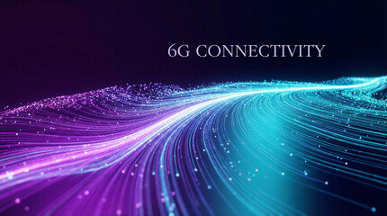 6G High Speed Connectivity Concept with Abstract Glowing Light Trails and Future Mobile Network Waves