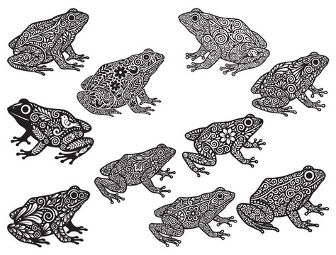 FOLK ART FROG SILHOUETTE