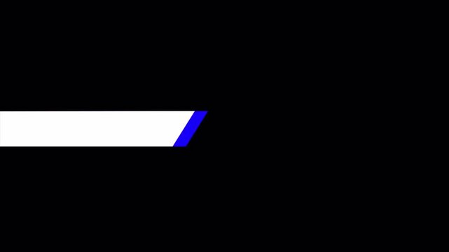 Modern lower third title bar animation. Clean white banner with blue accent edge