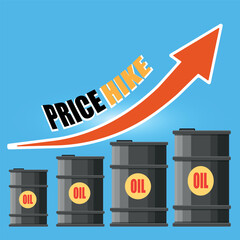 Oil Price Hike Energy Crisis Concept Flat Vector Illustration