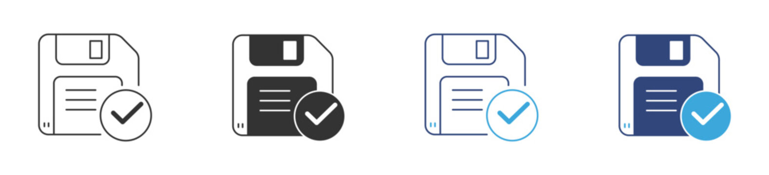 Save File Icon set. Storage Disk and Data Save Symbol. Document Backup Collection, vector Illustration.