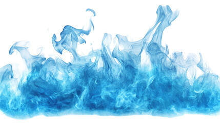 Blue smoke effect isolated on transparent background