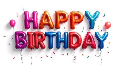 Colorful Happy Birthday Balloon Decoration.