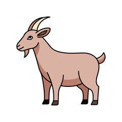 Obraz premium Goat Cartoon Animal in Pink Tones