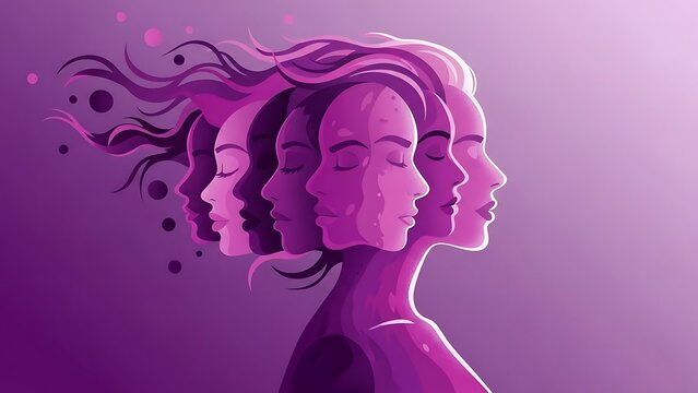 Multiple faces emerging from a single figure