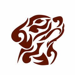 Tribal Bear Head Illustration, Abstract Animal Vector Tattoo Design