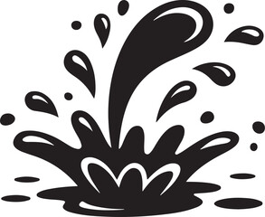 Naklejka premium Large water splash crown shape with droplets dynamic liquid impact silhouette