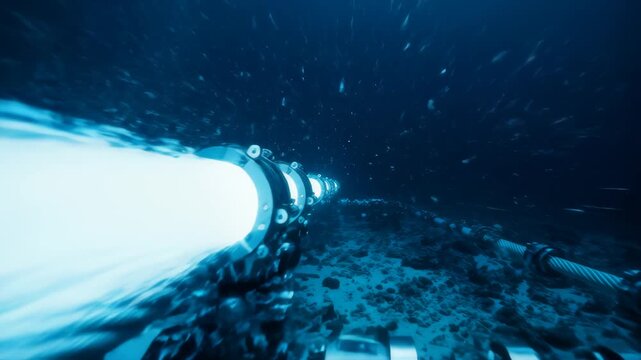Robotic Pipe Extending Under Water in the Deep Blue Sea