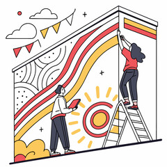 Collaborative mural painting © Mamun