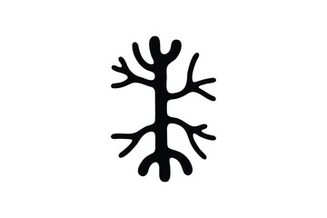 Obraz premium Black Branching Tree Silhouette on White Background