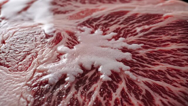 Marbling Beef Close Up Uncooked Texture