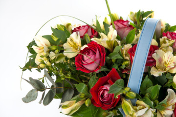 Beautiful bouquet of flowers isolated on white background. studio shot
