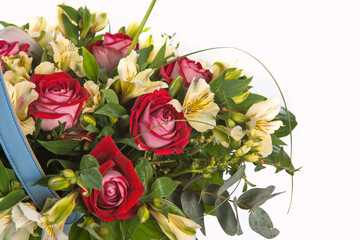 Beautiful bouquet of flowers isolated on white background. studio shot