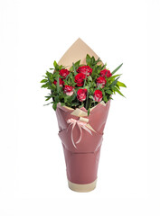 Beautiful bouquet of flowers isolated on white background. studio shot