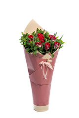 Beautiful bouquet of flowers isolated on white background. studio shot