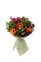 Beautiful bouquet of flowers isolated on white background. studio shot