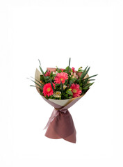 Beautiful bouquet of flowers isolated on white background. studio shot