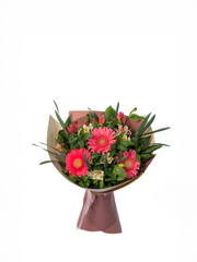 Beautiful bouquet of flowers isolated on white background. studio shot