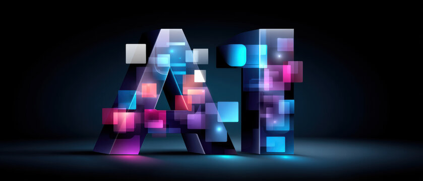Futuristic glowing neon ai agent technology digital abstract innovation concept