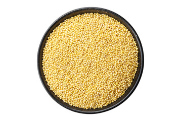 millet cereal on white background