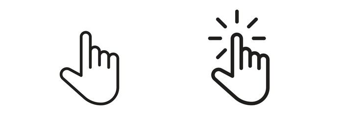 Set of hands with cursor icons 