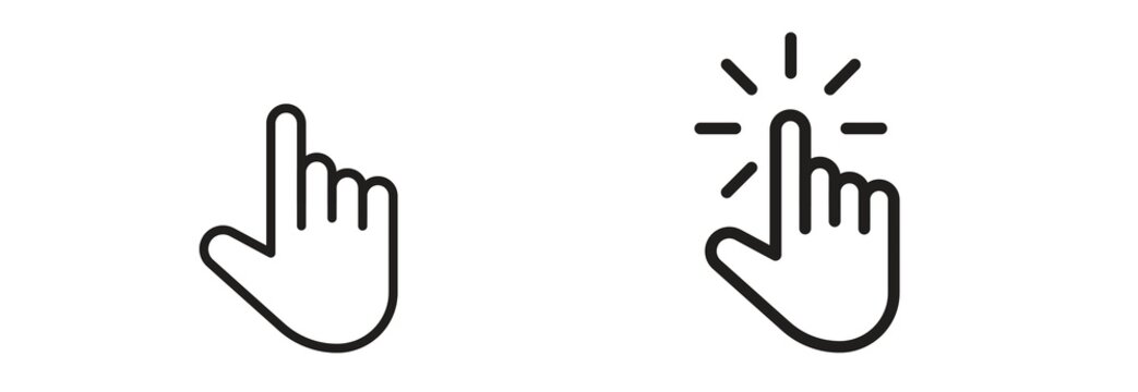 Set of hands with cursor icons 