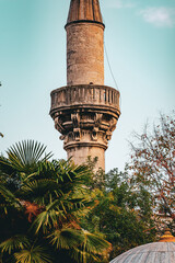 Tower vertical close-up in Binbirdirek Mahallesi, İstanbul near binbirdirek m...